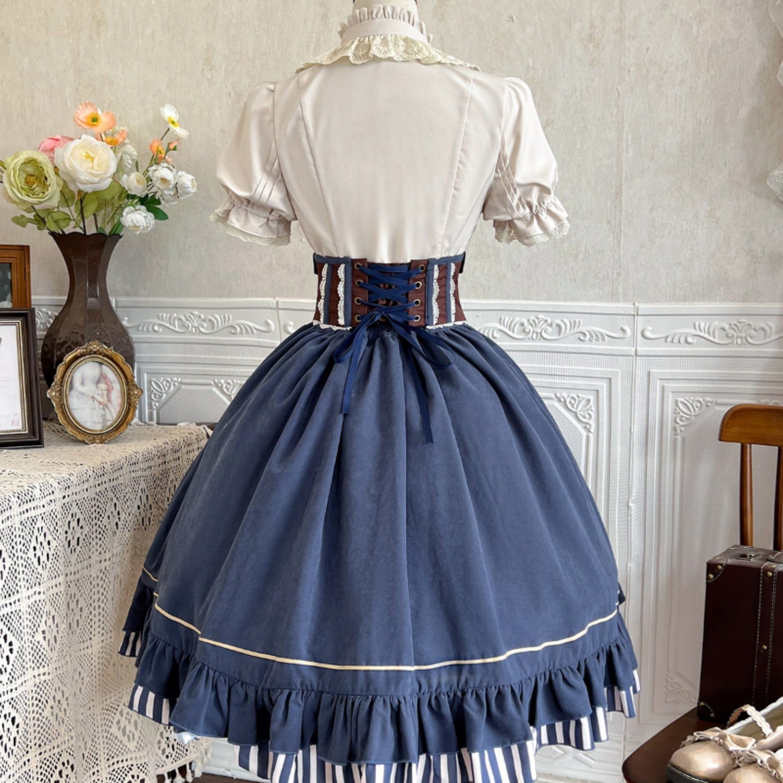 Clockwork Academy three piece Lolita set back view