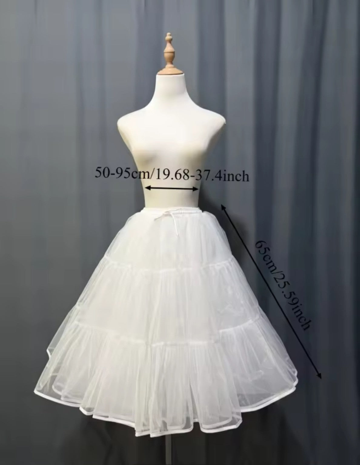 White 65 cm Lolita petticoat