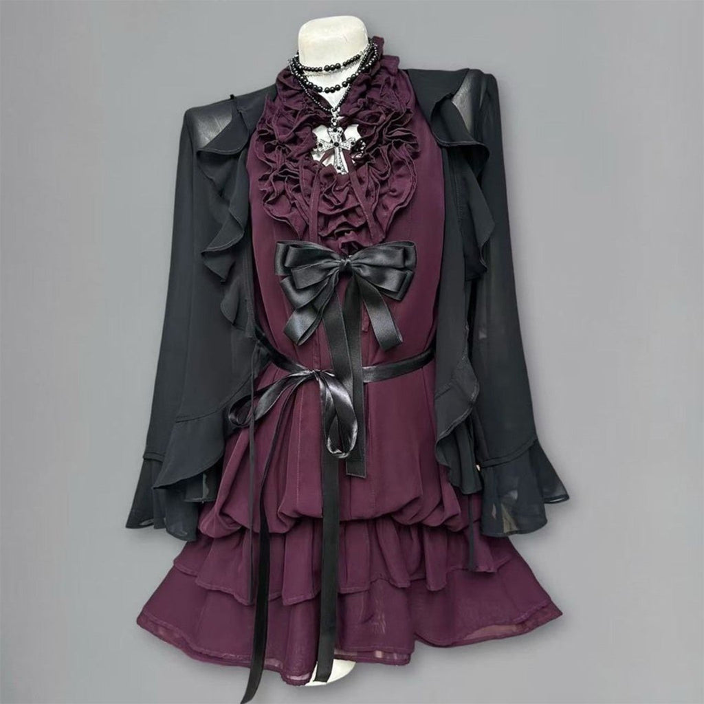 Midnight Violet Pleat Set displayed on mannequin