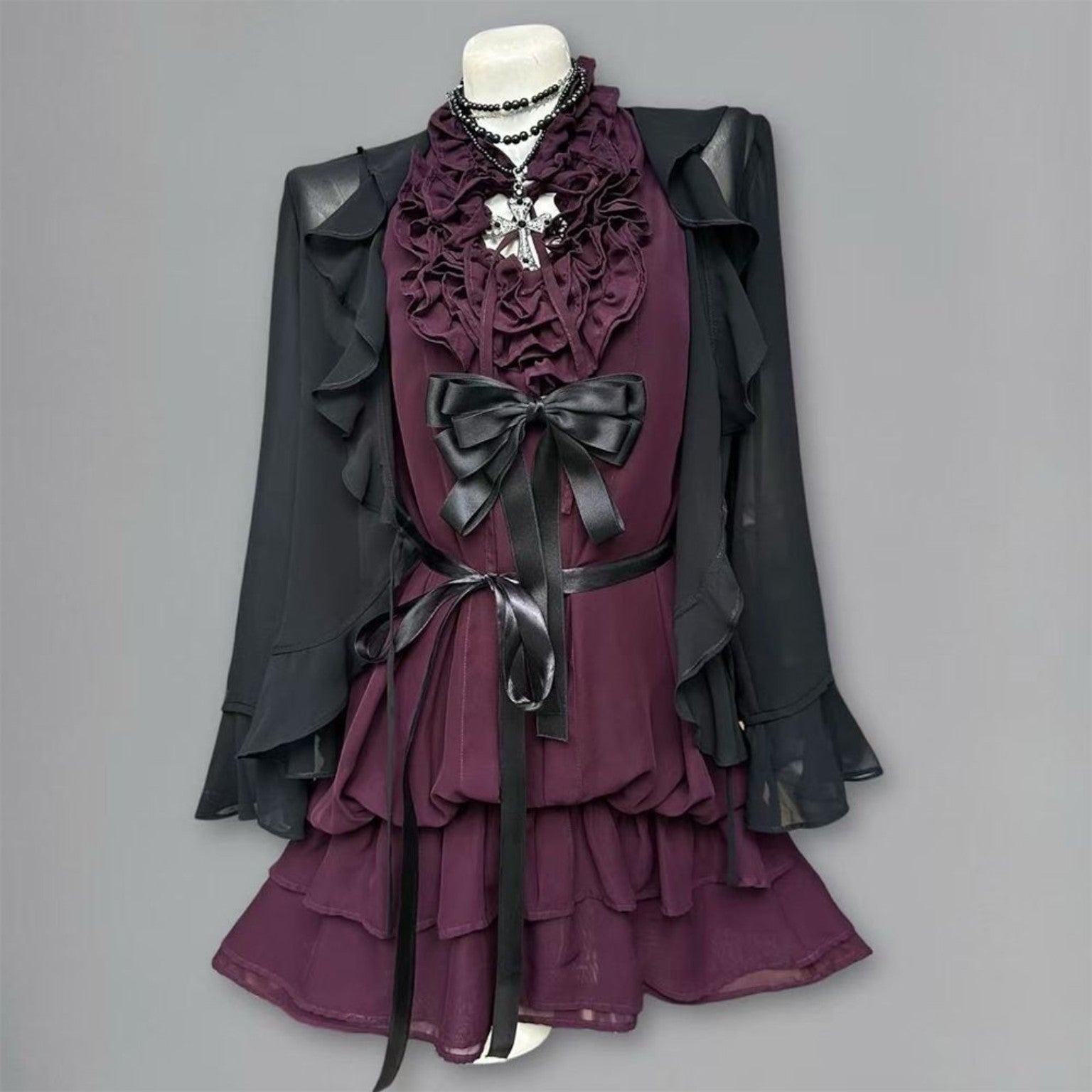 Midnight Violet Pleat Set displayed on mannequin
