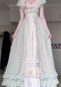Mint imperial Lolita princess dress full length front view