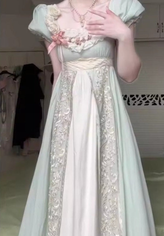 Mint imperial Lolita princess dress bodice detail