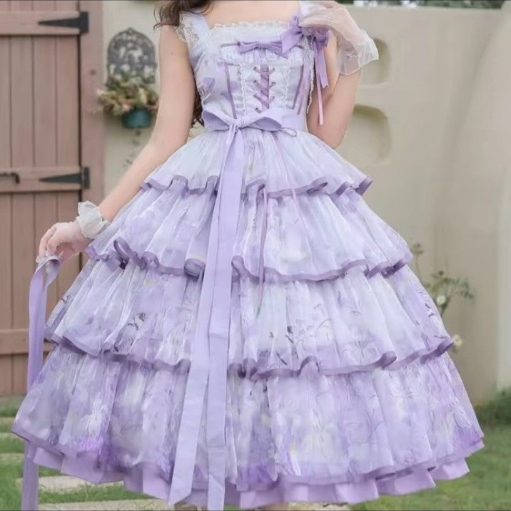 Lavender Pastel Garden Princess Dress front view