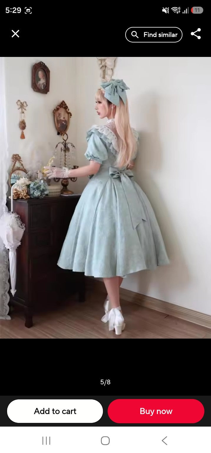 Pastel Garden Princess Dress mint green styled view