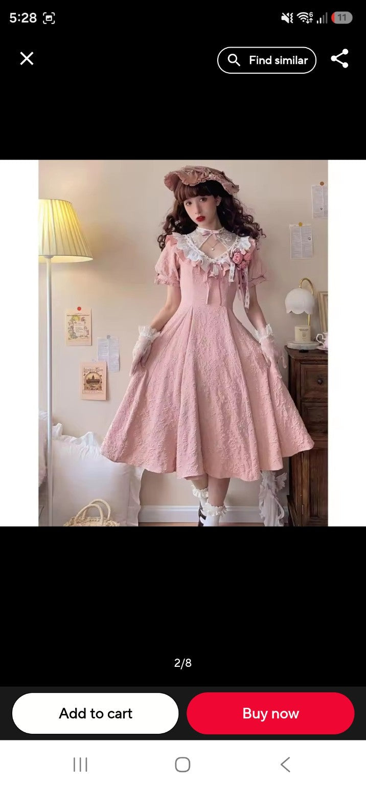 Pastel Garden Princess Dress pink full length styled view