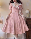 Pink Pastel Parlour Lace Dress full view