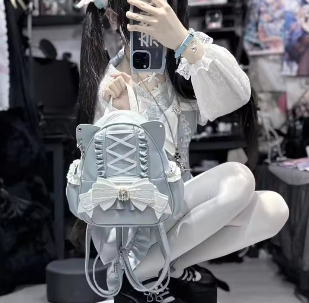 Lace-Up Bow Mini Backpack