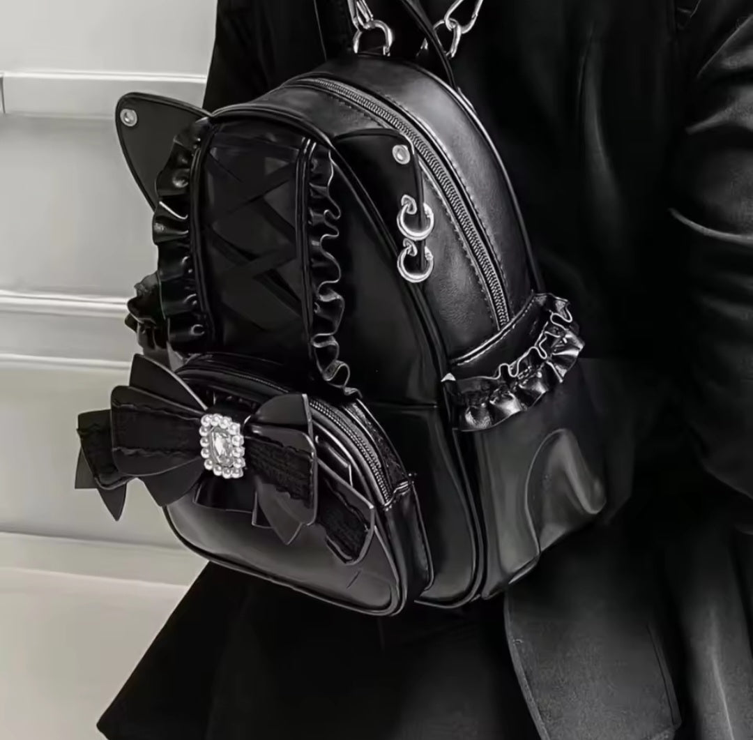 Lace-Up Bow Mini Backpack