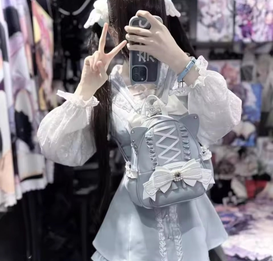 Lace-Up Bow Mini Backpack