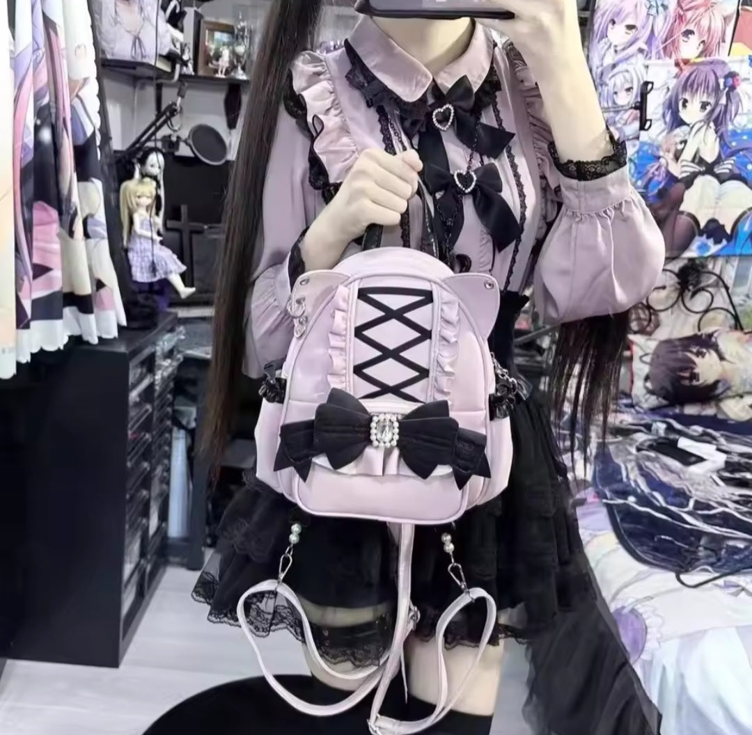 Lace-Up Bow Mini Backpack