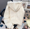 Lace Bow Zip Hoodie
