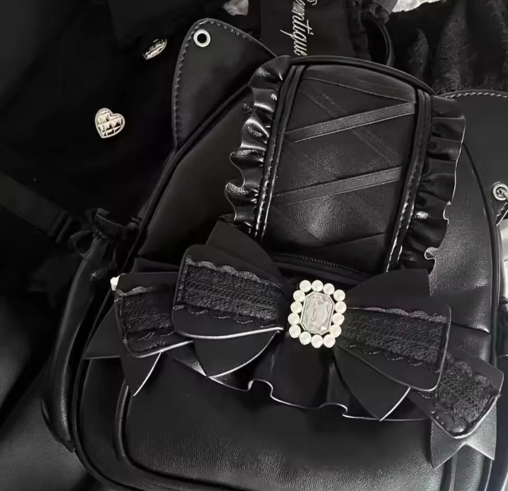 Lace-Up Bow Mini Backpack