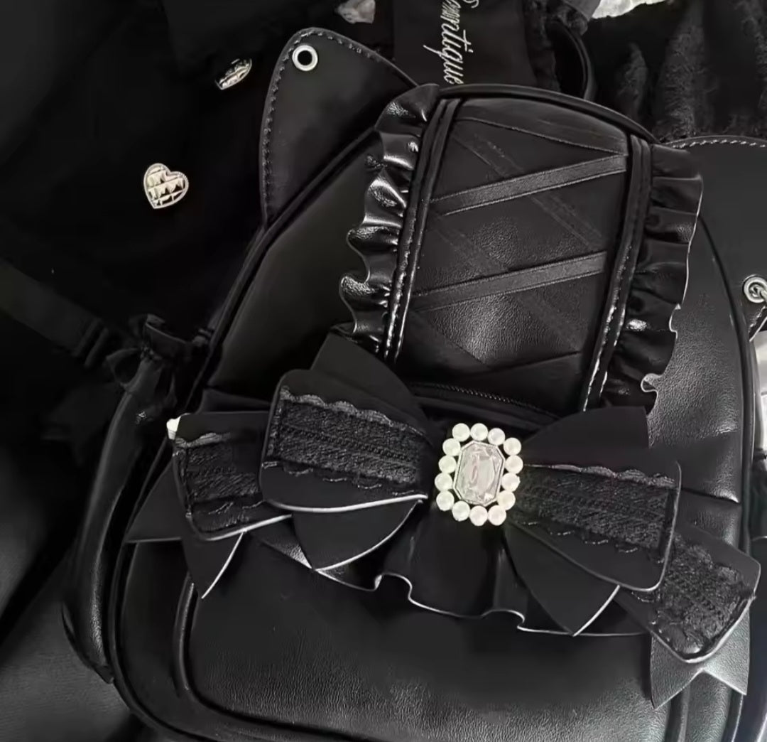 Lace-Up Bow Mini Backpack