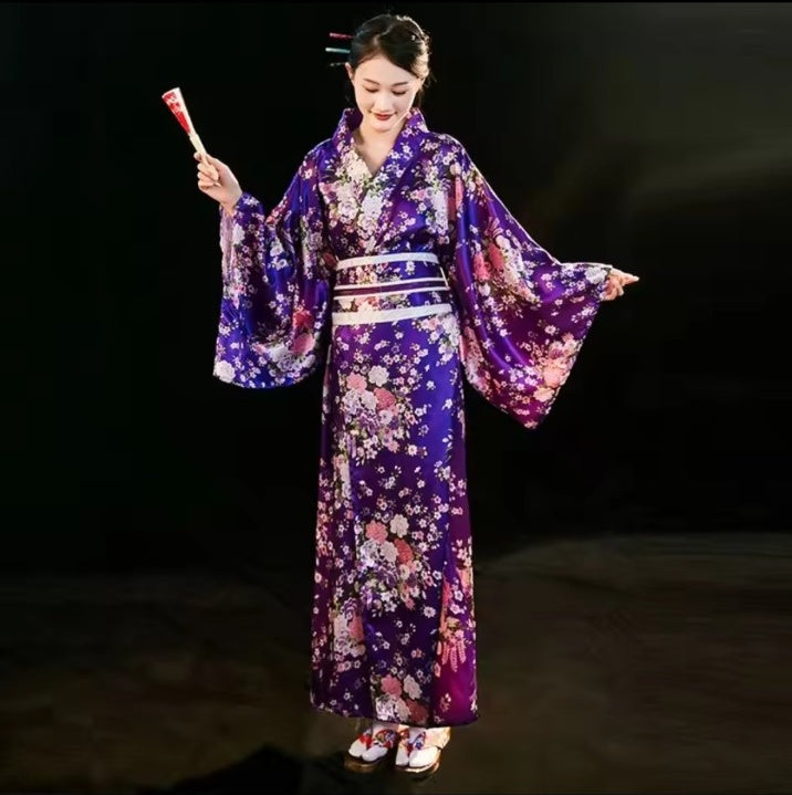 Purple Sakura Dream Floral Kimono