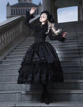 Black Gothic Lolita shirt and layered skirt set