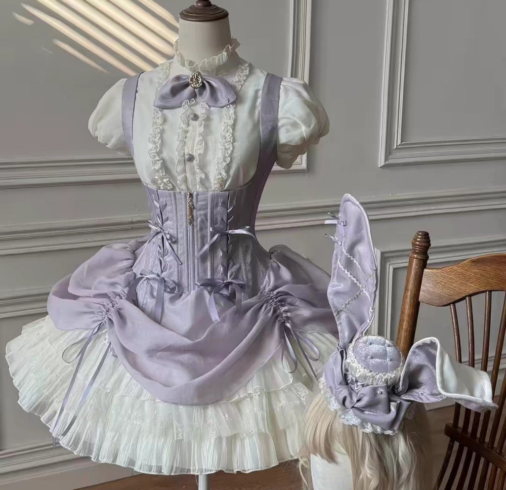 Lilac Lolita corset princess dress five piece set