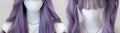 Violet purple long wavy synthetic wig with bangs